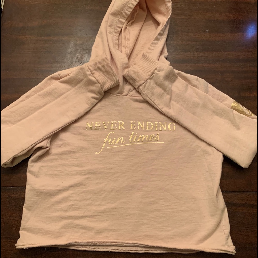 rose gold cropped hoodie